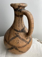 ANTIQUE TERRACOTTA WATER JUG  MOROCCAN BERBER  NICELY DECORATED 10”