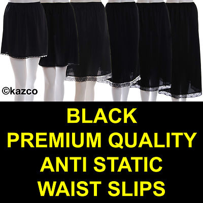 Taillenslip Halbslips Damen schwarz elfenbein weiß Unterrock Petticoat 16'' - 36'' 