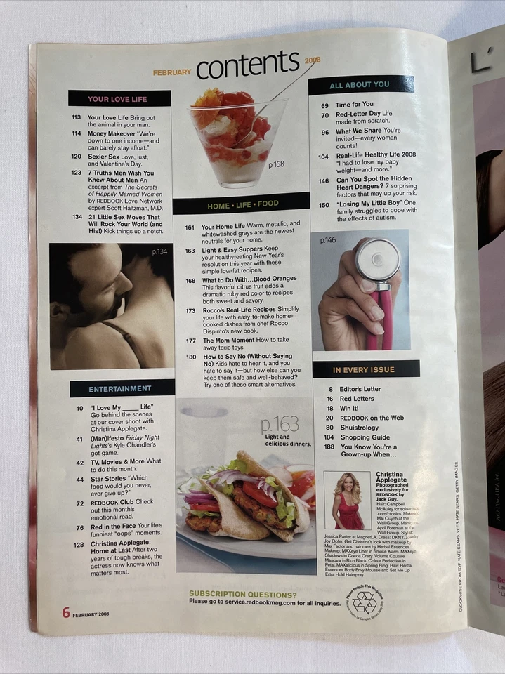 2008 February, REDBOOK Magazine, CHRISTINA APPLEGATE, 7 Health Fixes (MH234) - Image 2 of 3