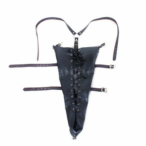 Lockable Leg/Arm Binder Behind Back Straight Glove Shoulder Strap Jacket BDSM - Picture 12 of 75
