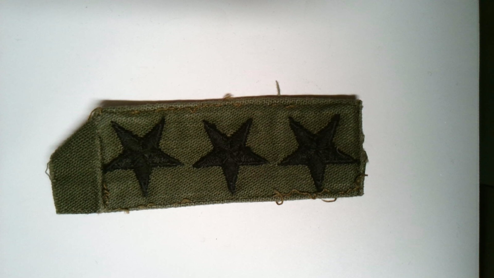 MILITARY PATCH OLDER ON OD GREEN MATERIAL 3 STAR GENERAL | eBay