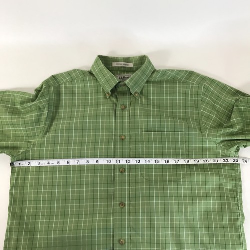 L.L. Bean knitterarmes Langarmhemd Herren mittelgrün kariert Baumwolle - Bild 8 von 12