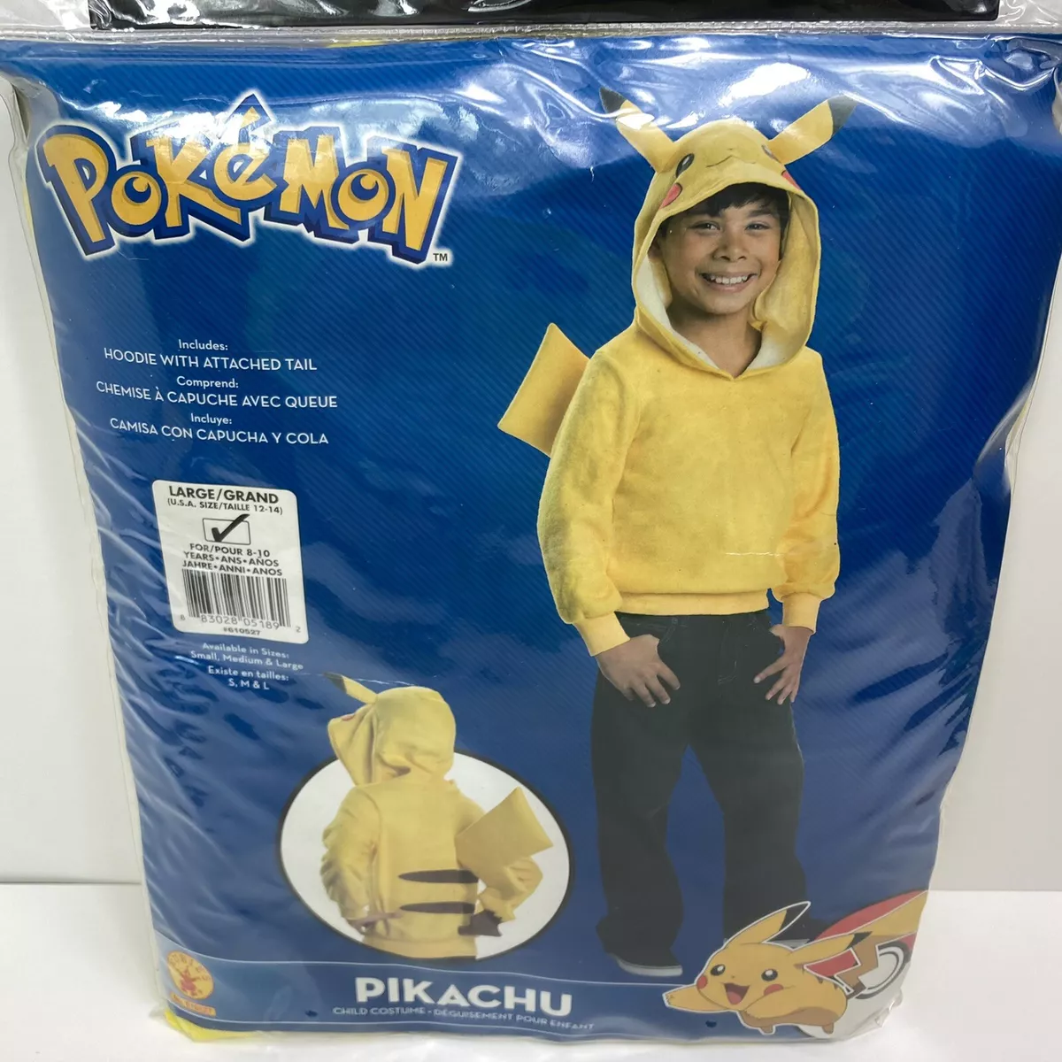 Pokemon Pikachu Jacket Costume Kids Child Large Rubies Hoodie w