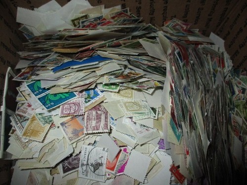 WORLDWIDE BOXLOT OVER 3 LBS OF STAMPS OFF PAPER UNCHECKED, BOX 3
