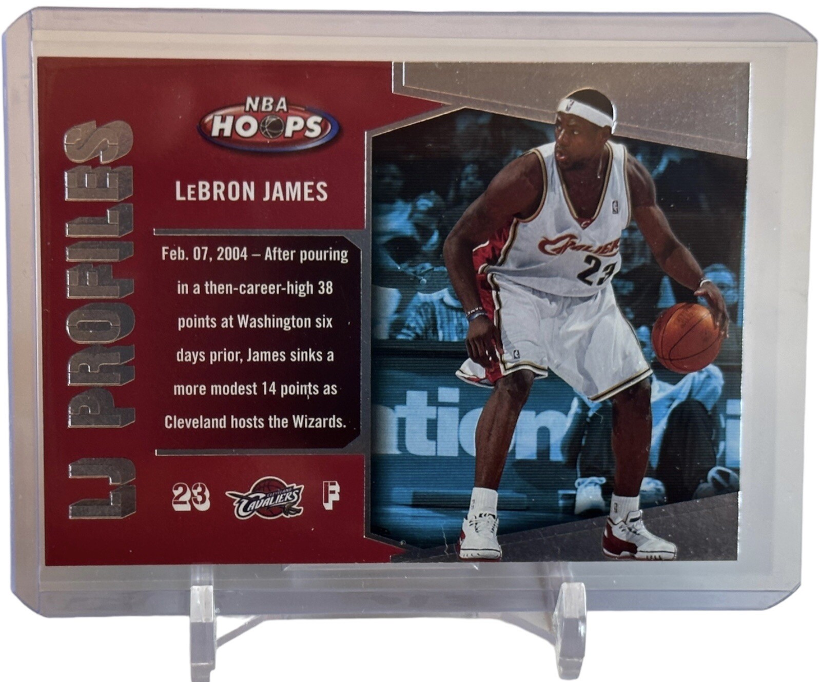 2005-06 Hoops LJ Profiles LeBron James Cleveland Cavaliers Card #LBJ-18 W/Top