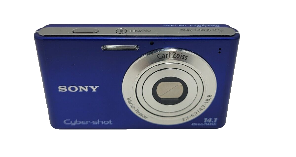 Sony Cyber-Shot DSC-W330 14.1MP 4x Zoom Digital Camera Blue -90