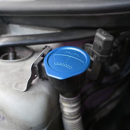 BEVINSEE Billet Aluminum WINDSCREEN WASHER BOTTLE CAP LID For BMW E46 320d 330d - Picture 7 of 11