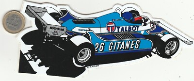 Autocollant Ovale Ligier Gitanes 8,8 Cm - Original Vintage - Bon état
