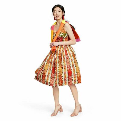NWT Isaac Mizrahi x Target Floral Sleeveless Square Neck Pleated Dress S M  L XL | eBay