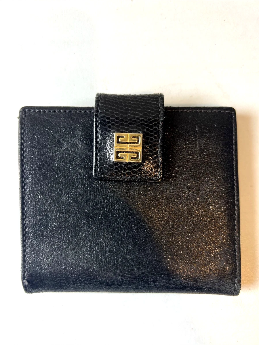 Givenchy Black leather BIFOLD Wallet ~ Vintage