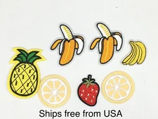 7 PCS Fruits Strawberry Lemon Pineapple Strawberry Embroidered Iron On Patches