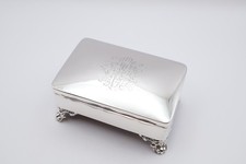 Bellissimo antico portagioie portagioie in argento marcato Birmingham 1904