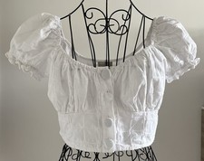 ASOS DESIGN Milkmaid Crop Top Weiß Gr. 38 Pu...