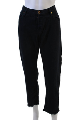 NSF Women High Waist Ankle Cropped Pants Black Size 29