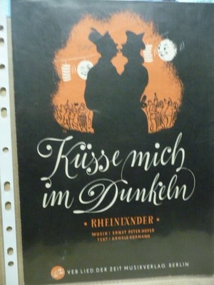 Einzelpartitur '' Küss mich im Dunkeln ''  Rheinländer für Akkordeon