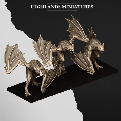 Crypt Bats - The Fallen Realms - 32mm/28mm - Highlands Miniatures