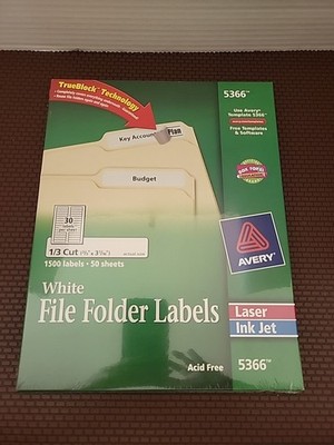 Avery Filing Label - 0.66'' Width X 3.43'' Length, 0.33'' Length Permanent 1500