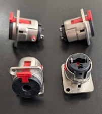 (4 PACK) NEUTRIK NJ3FP6C 1/4" Female TS or TRS Locking Panel Mount - NICKEL