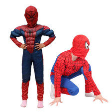 ULTIMI PEZZI Costume Carnevale Spiderman per bambini con muscoli tuta completa