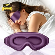 3D Deep Contoured Zero Pressure Sleep Eye Mask for Men & Women, Blackout Blindfo