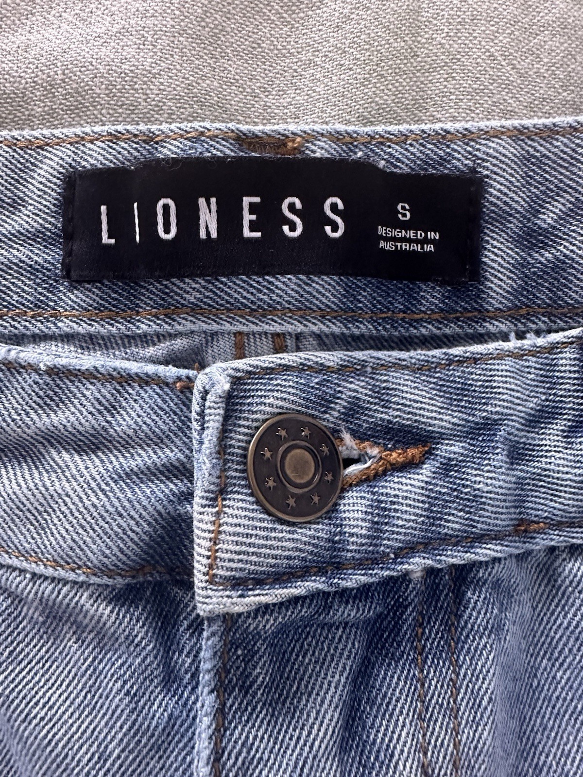 Lioness High Waist Split Hem Jeans Straight Leg Small S