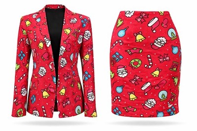 OPPOSUITS Holiday Blazer & Skirt Set | Skirt Size US 12 | Jacket Size US 12