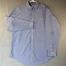 Brooks Brothers 346 Mens M Blue Oxford Button Down Shirt Non Iron Supima Cotton