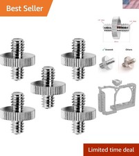 Universal 1/4"-20 Male Tripod Screw Adapter - Metal, 5 Pack for Camera Gear