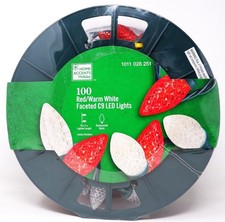 HOME ACCENTS HOLIDAY 1011 028 251 100CT RED/WHITE LED C9 65' GREEN STRING - NEW 
