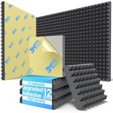 12 Pack Sound Proof Foam Panels for Walls with Self-Adhesive  High Density ...