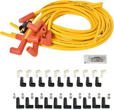 Universal Spark Plug Wire Set 8.5Mm 90 Degree Boot Yellow