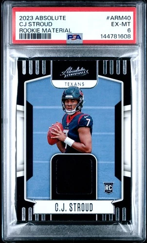 144781608 C.J. Stroud 2023 Panini Absolute #ARM-40 Patch RC PSA 6 Rookie