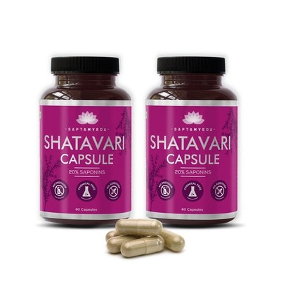 Saptamveda Shatavari Kapseln, 60 Kapseln Pro Set Mit 2