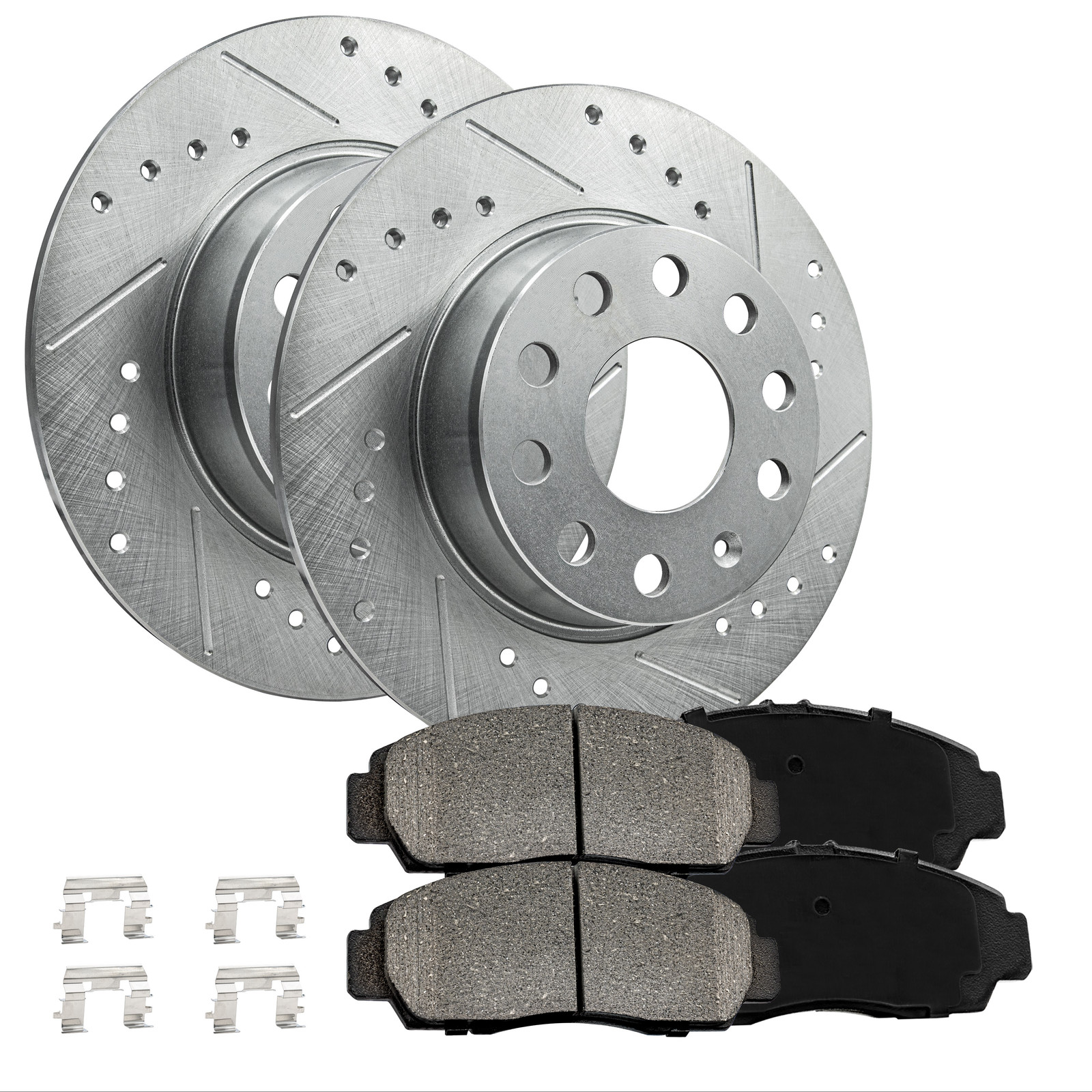 Front Brake Kit Rotors + Ceramic Pads For Volkswagen Tiguan 18
