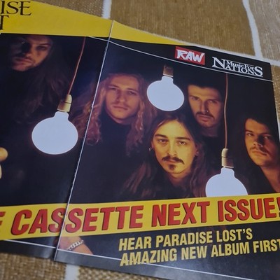 Vintage PARADISE LOST NICK HOLMES RAW A4 2 Pages CLIPPING POSTER MAGAZIN