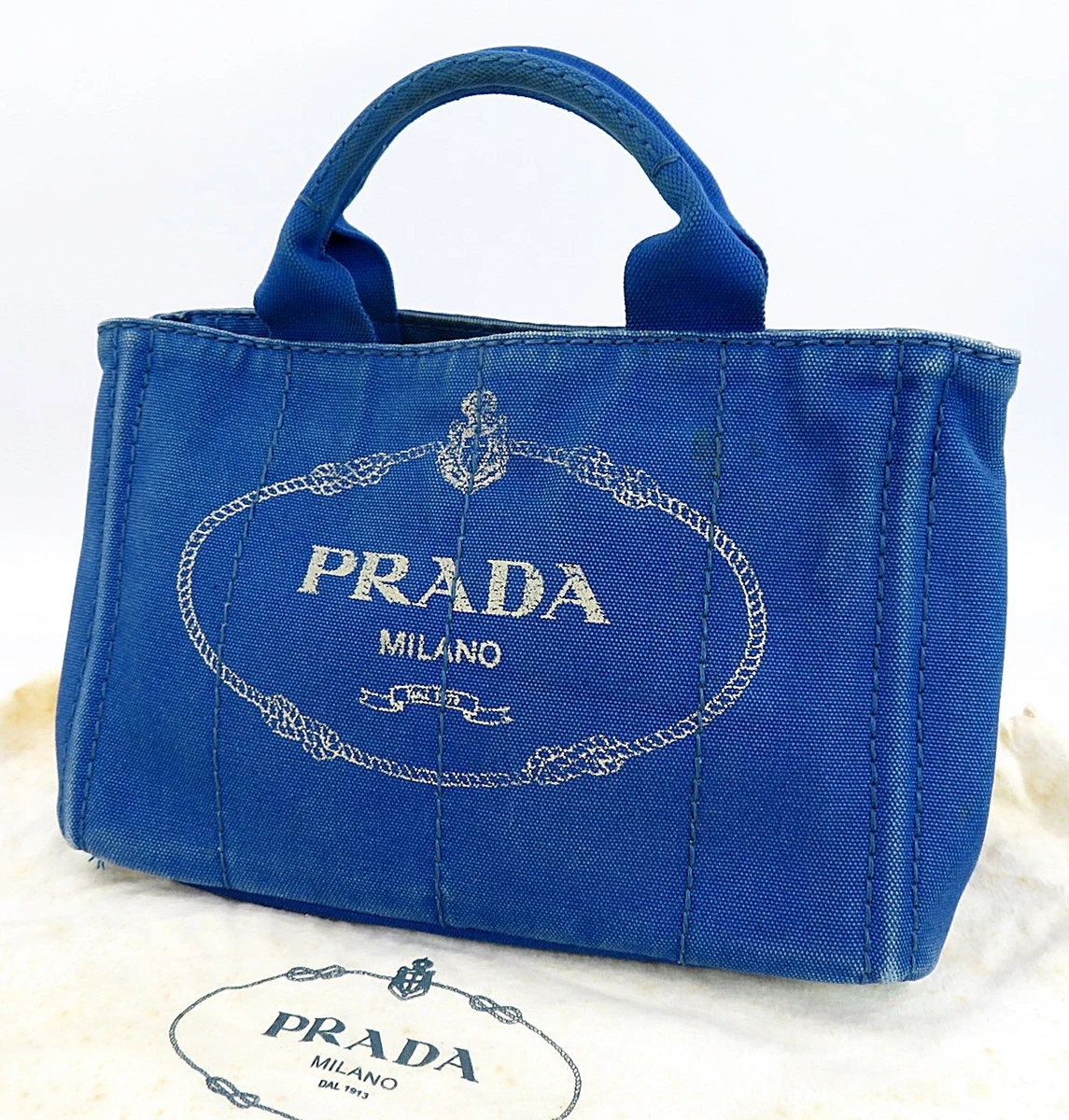 PRADA Canapa Tote Blue Bags & Handbags for Women for sale | eBay