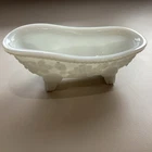 Avon Milk Glass White Bathtub Soap Dish Vintage used