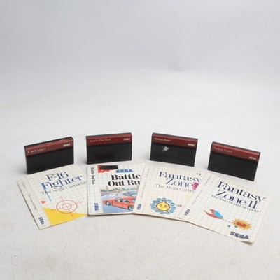 4x Sega Master System Games Battle Out Run- Fantasy Zone 1 & 2 f16 fighter