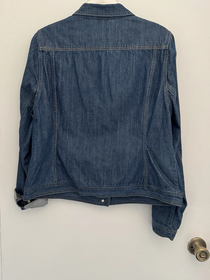 BRAVISSIMO Jacket Women's 18 Blue Denim Button-Up Roll-Up Curvy Jean Jacket - Image 3 of 4