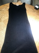 Reformation Dress XL Black Ribbed Stretch Maxi Long Bodycon