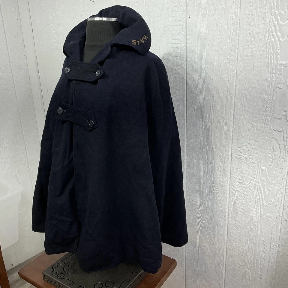 Vtg Bruck's Nurses Cape Coat Womens S/M Wool Navy /Red Lined St.VH Hospital 40s - Image 4 of 4