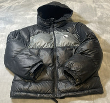 Nike Sportswear Jacket Boys L Black Gray Therma-FIT Insulated Hooded New Cond