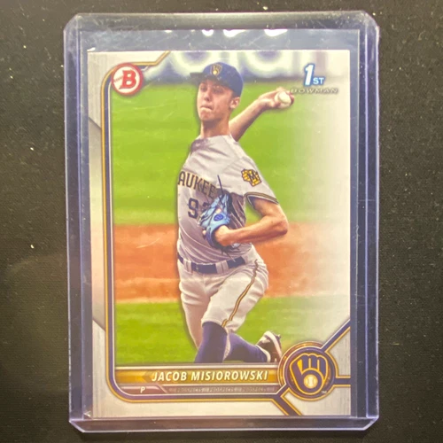 Topps 2022 Bowman Draft 1st Bowman Rookie Jacob Misiorowski Brewers BD-132 - product listing photo