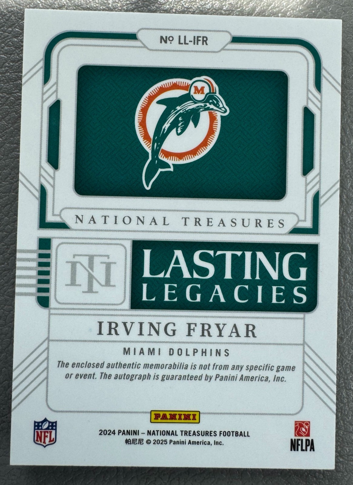 2024 National Treasures Irving Fryar Lasting Legacies Patch Jersey Auto /25 view 2
