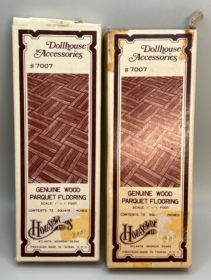 Миниатюрный деревянный паркетный пол кукольного домика Houseworks 144 кв. дюйма Тайвань ЧИТАЙТЕ - Изображение 2 из 4