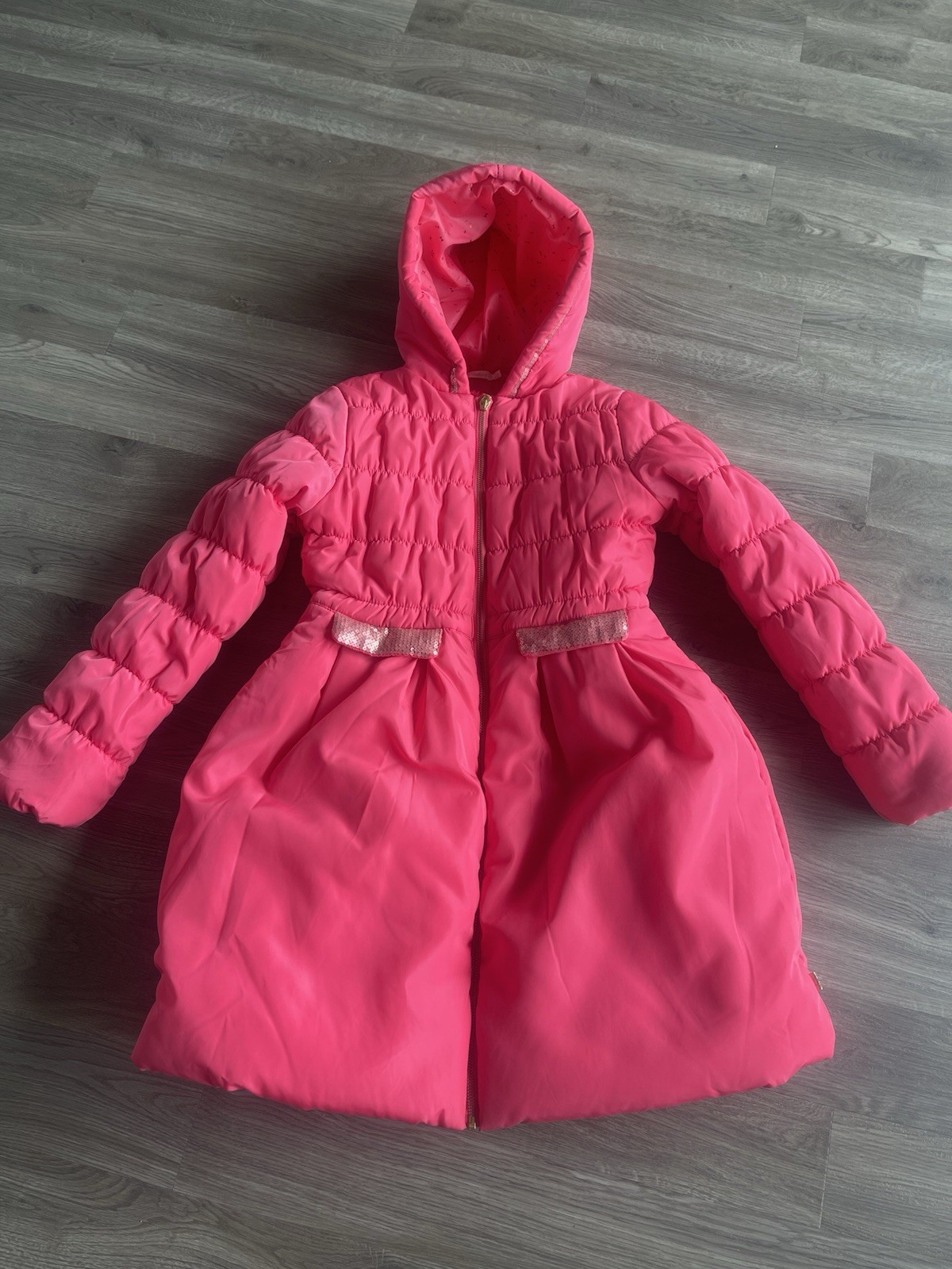NUEVO Billiblush abrigo de invierno rosa lentejuelas talla 1146/152 niña