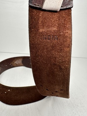 Fossil Cutout Leather Belt Size S Metallic Beige Boho Western Festival Style Fossil leather belt boho metallic cut out studded gold brown  main image 3