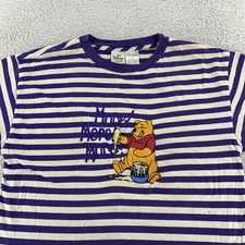 Vintage Disney Winnie The Pooh Shirt Mens Medium Striped More Hunny Cartoon 90s