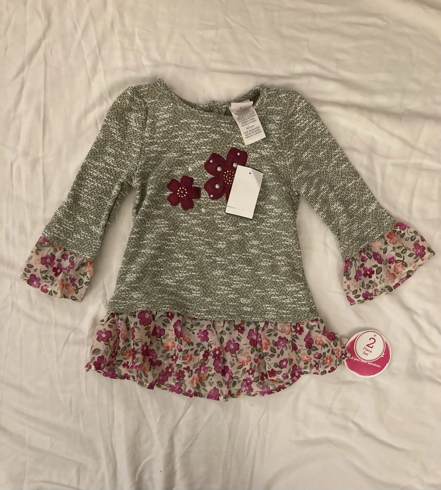 Size 5 Nannette Kids girl clothes - 1 piece Top | flower theme
