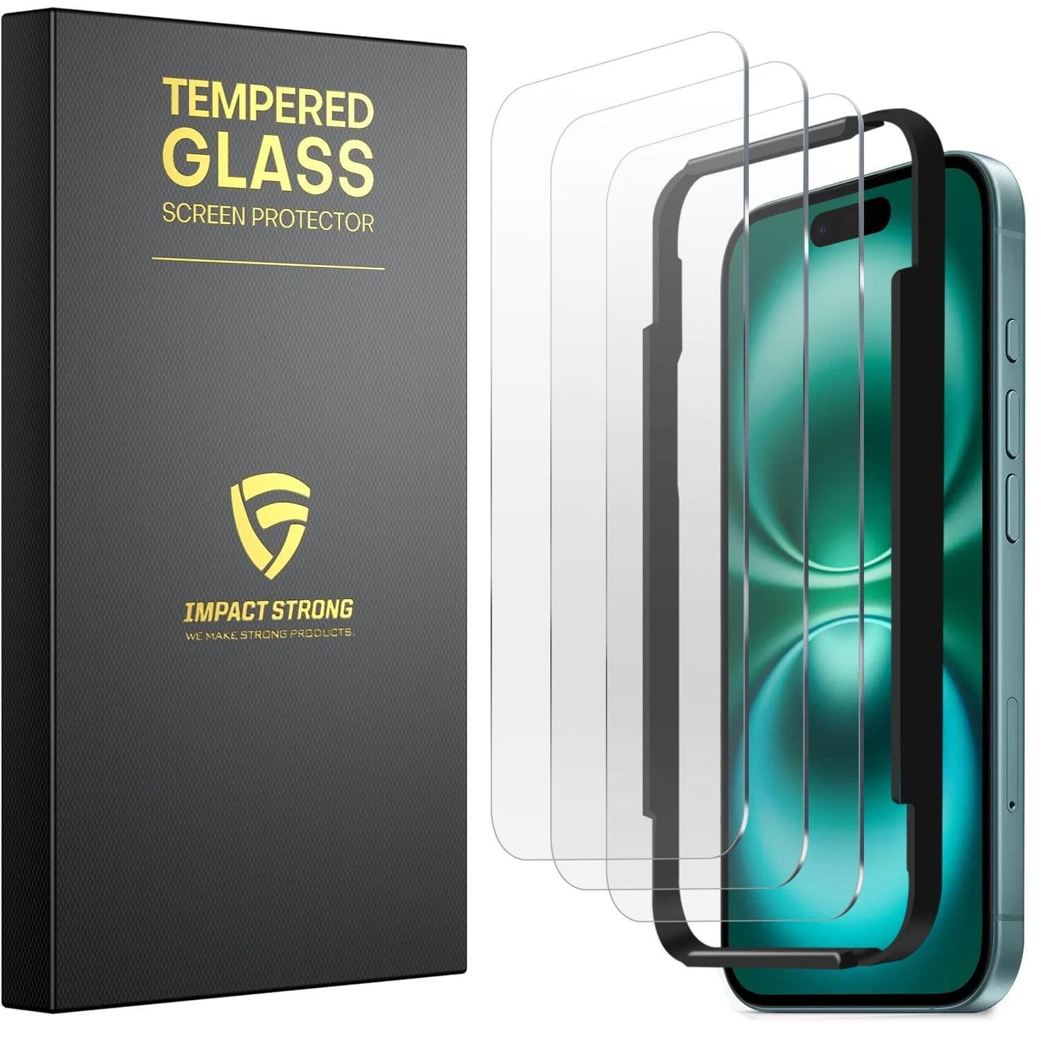 3-Pack Shatterproof Tempered Glass Screen Protector for iPhone 17 [Easy Insta...